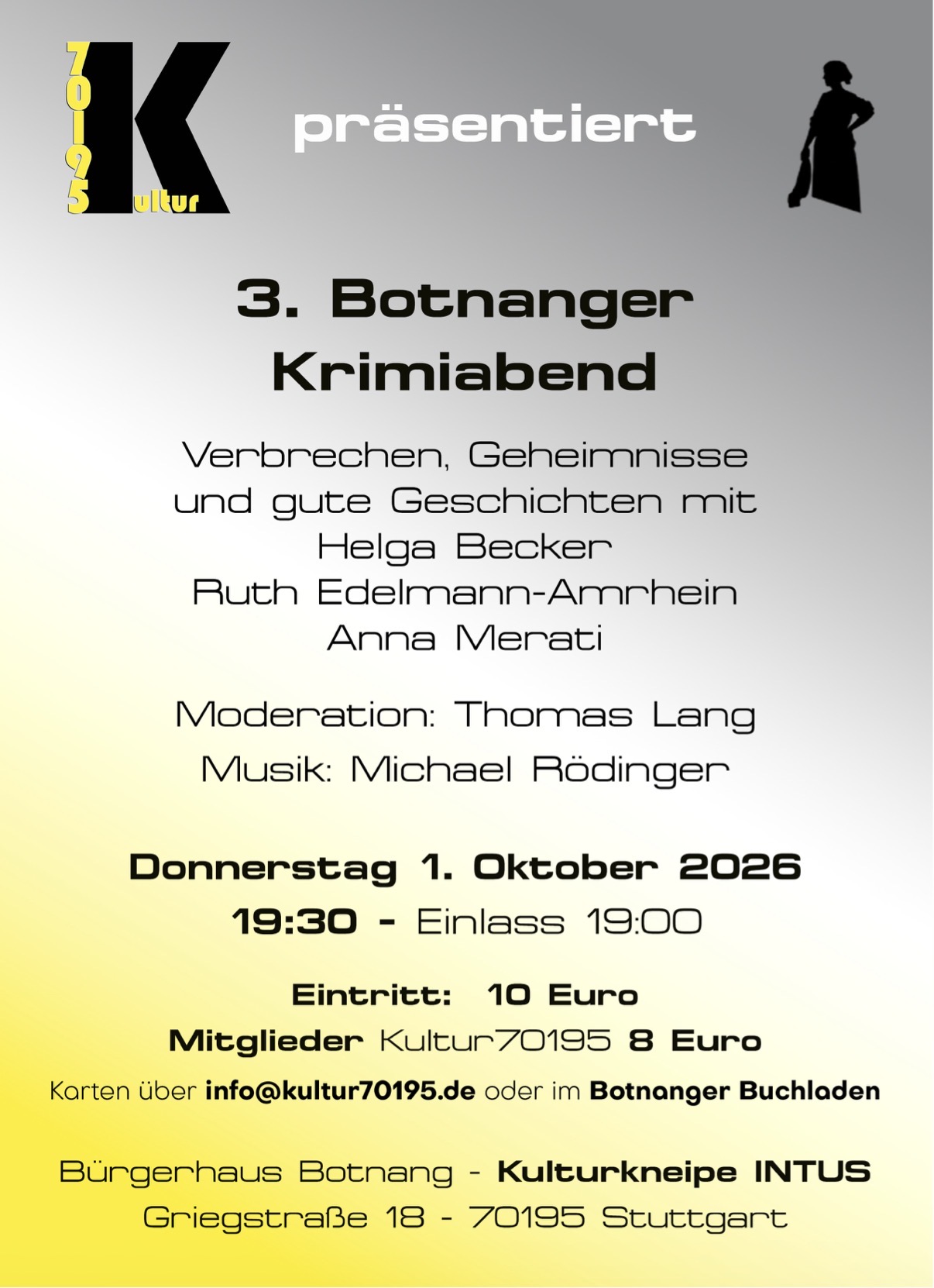 Kultur 70195 präsentiert: 3. Botnanger Krimiabend