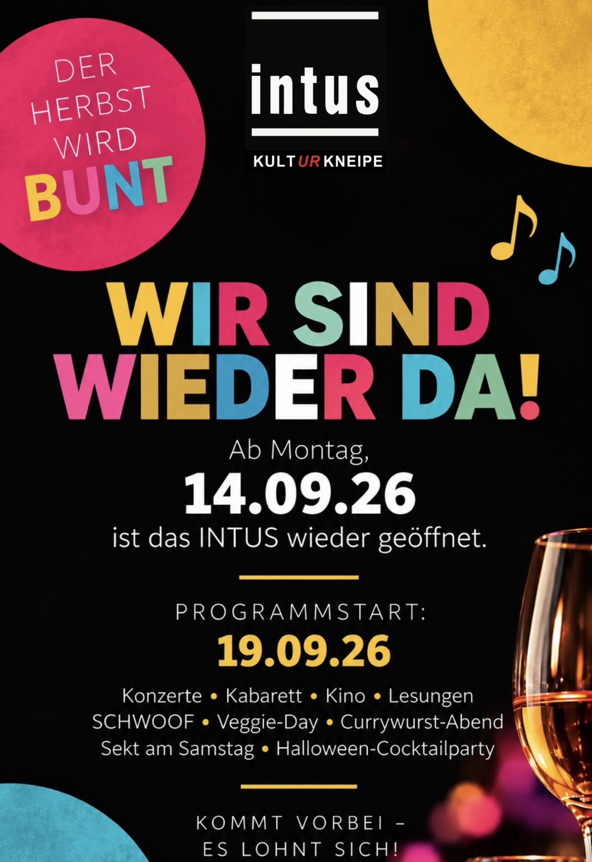WIR SIND WIEDER DA!